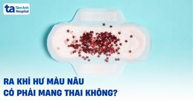 Minh họa dấu hiệu sớm mang thai liên quan đến sự xuất hiện khí hư màu nâu